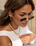 Gouden kettingen mix met parelketting