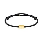 Initial cube armband zwart gold plated