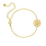 Armband 4 initials parelmoer kleur goud