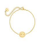 Graveerbare armband vintage coin goldplated