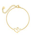 Double love heart bracelet goldplated