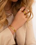 Platte snake armband goudkleurig