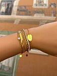 Platte snake armband goudkleurig