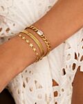 Platte snake armband goudkleurig