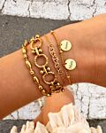 Gouden armparty met chains