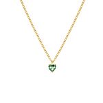 Birthstone heart ketting goldplated