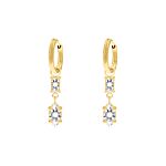 Oorbellen Double Gemstones Goudkleurig