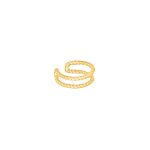 Gevlochten ear cuff dubbel goudkleurig