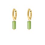 Green shell earrings goldplated