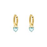 Birthstone heart oorbellen goldplated