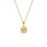 Birth flower ketting met jouw gravering goudkleurig