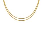 Platte snake ketting dubbel goudkleurig