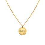 Ketting graveerbare munt goud kleurig