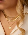 Gouden necklace layer met schakelkettingen