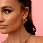Chunky oval hoop earrings goldplated