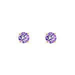 Oorknopjes purple stone goudkleurig