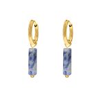 Oorringetjes blue spot jasper beads goudkleurig