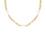 Chain and pearl necklace goudkleurig