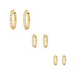 Gouden shiny oorringetjes set