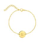 Finaste armband met ronde bedel in goud die je gratis kunt laten graveren