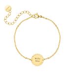 Graveerbare Armband Vintage Bedel Goudkleurig