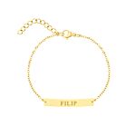 Gouden graveerbare bar armband 
