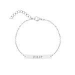 Zilveren graveerbare bar armband