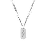 Graveerbare Bar Ketting 2 Letters 