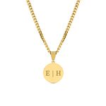 Graveerbare mannen ketting met munt goud 