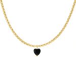 Black heart necklace goldplated