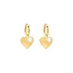 Heart & pearl earrings goldplated