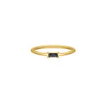 Zwarte jetset ring goudkleurig