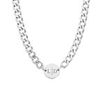 Ketting chunky 2 initials kleur zilver