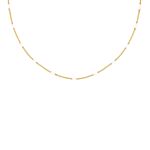 Gouden ketting met witte bolletjes