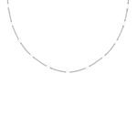 Zilveren ketting met witte bolletjes