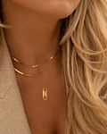 Platte snake ketting dubbel goudkleurig