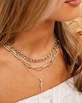 Kettingen mix zilver chains en steentjes