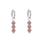 Earrings triple lila beads
