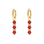 Oorbellen red beads goldplated