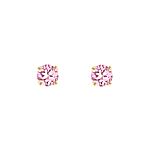 Oorknopjes pink stone goudkleurig