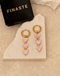 Oorbellen pink love goudkleurig