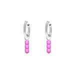 Earrings neon pink stones