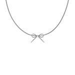 Trendy bow necklace zilverkleurig