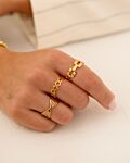 Gouden ringparty om vingers