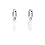 White stone earrings