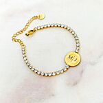 Graveerbare Tennis Armband Goudkleurig