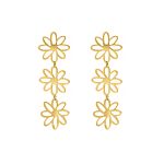 Triple flower earrings goldplated
