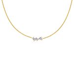 Triple gem necklace goldplated