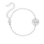 Graveerbare Armband met Twee Initialen Zilver