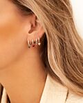 Zilveren birthstone oorbellen met hartjes